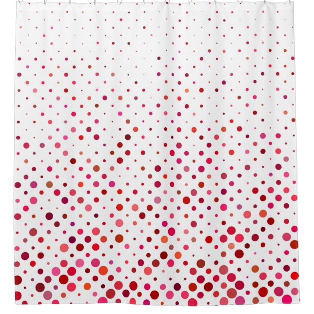 Pattern background colored circle shower curtain (Front)