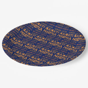 Pattern Bahati Niema, Good Luck in Swahili Paper P Plates