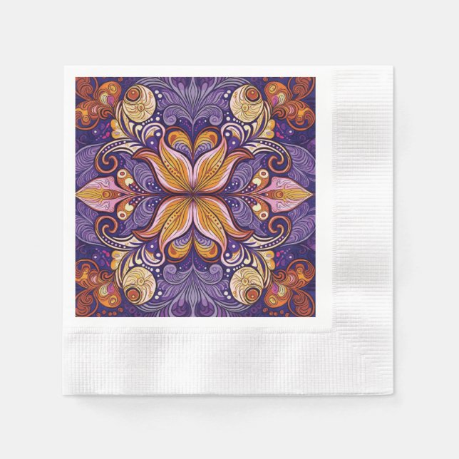 Pattern Batik Purple Napkins (Front)