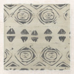 Pattern Bazaar - Rounded and Geometric Shapes Glass Coaster<br><div class="desc">Pattern Bazaar III by June Erica Vess. Features a design with geometric and rounded shapes.</div>