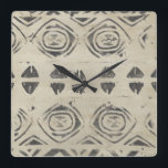 Pattern Bazaar - Rounded and Geometric Shapes Square Wall Clock<br><div class="desc">Pattern Bazaar III by June Erica Vess. Features a design with geometric and rounded shapes.</div>