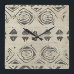 Pattern Bazaar - Rounded and Geometric Shapes Square Wall Clock<br><div class="desc">Pattern Bazaar III by June Erica Vess. Features a design with geometric and rounded shapes.</div>