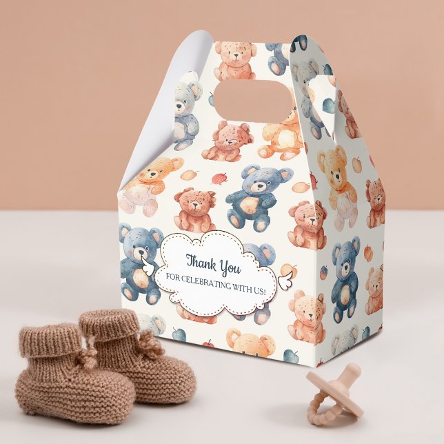 Pattern Bear Toy Baby Shower Favor Boxes (Creator Uploaded)