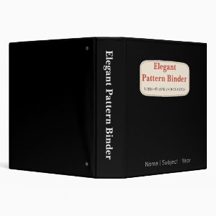 Pattern Binder Elegant Black Custom Planner