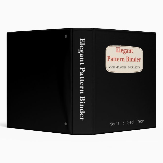Pattern Binder Elegant Black Custom Planner (Background)