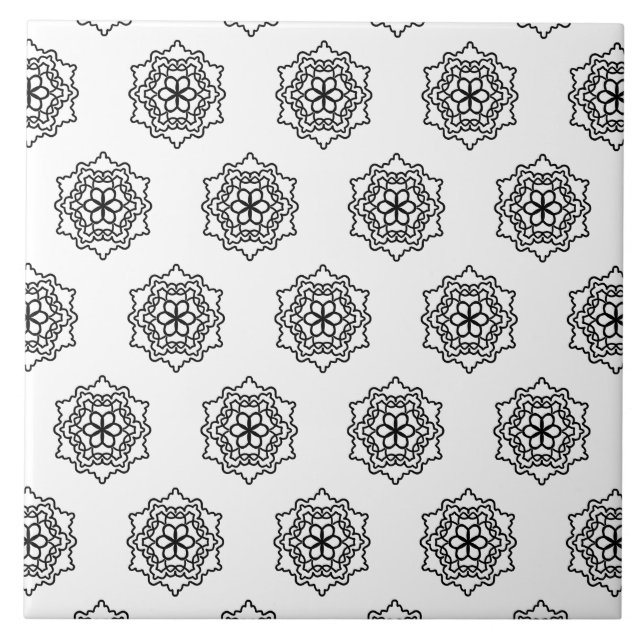 Pattern black and white ceramic tile (Front)