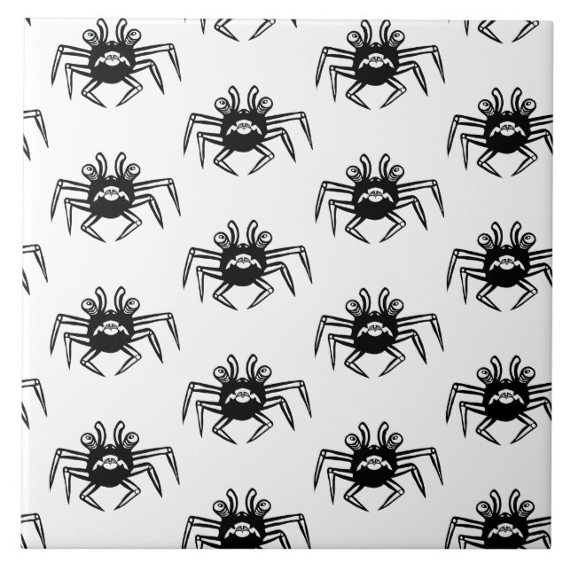 Pattern black and white ceramic tile (Front)