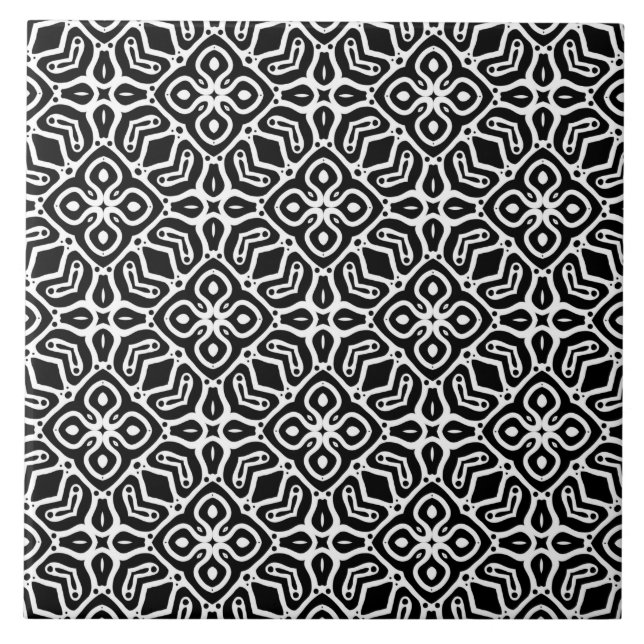 Pattern black and white ceramic tile (Front)