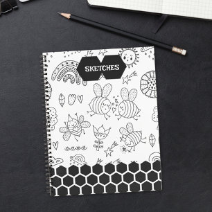 Pattern black bees Notebook