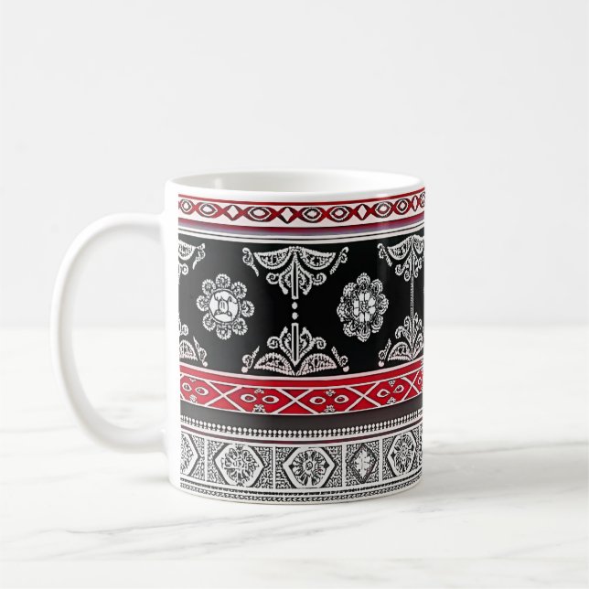 Pattern black Mug (Left)