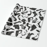 Pattern Black Women&#39;s Shoes Wrapping Paper at Zazzle