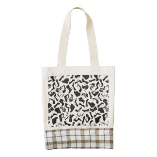 Pattern black Women's shoes Zazzle HEART Tote Bag
