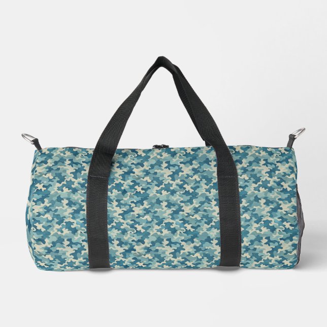 Pattern Blue Camouflage Duffle Bag (Front)