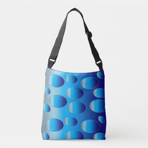 pattern blues to grey circle 3D effect fun  Crossbody Bag