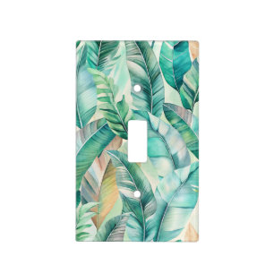 Pattern Boho Bananas Leaves Light Switch Cover
