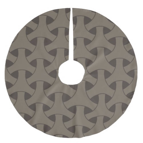Pattern Brown and Black Geometric Brushed Polyester Tree Skirt