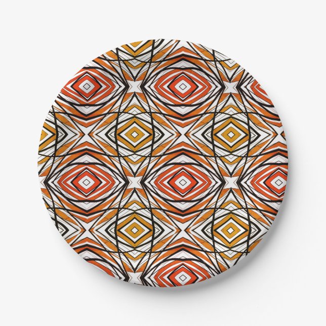 Pattern brown red plate (Front)