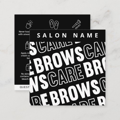 Pattern Brows Aftercare PMU Brow Instructions Square Business Card