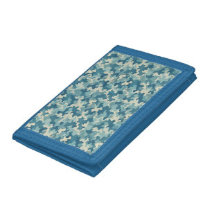Pattern Camouflage Blue Tri-fold Wallet