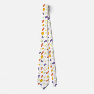 pattern Carrots eggplants and lemons Neck Tie
