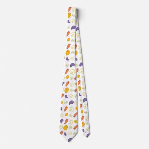 pattern Carrots eggplants and lemons Neck Tie