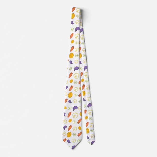 pattern Carrots eggplants and lemons Neck Tie (Front)