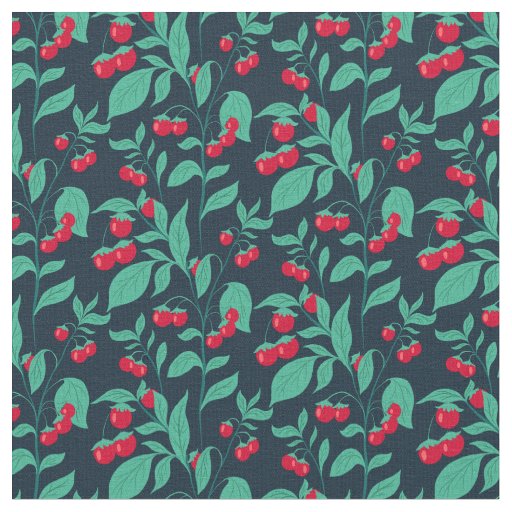 Pattern cherry tomatoes on the bushes  fabric