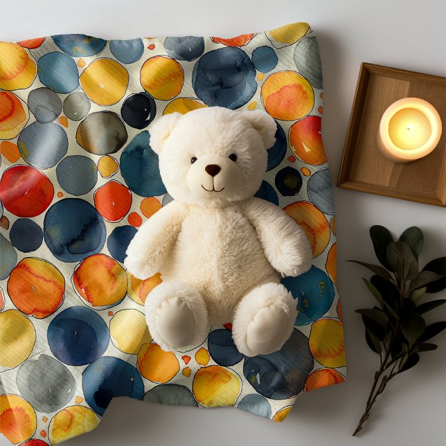 Pattern christmas circle yellow orange grey baby blanket (Creator Uploaded)