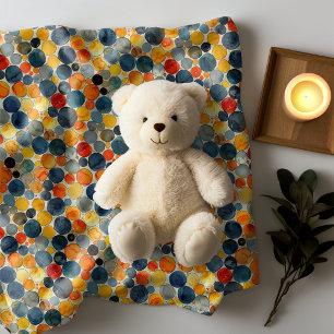 Pattern christmas circle yellow orange grey baby blanket