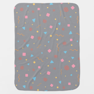 Pattern christmas geometric yellow orange grey baby blanket