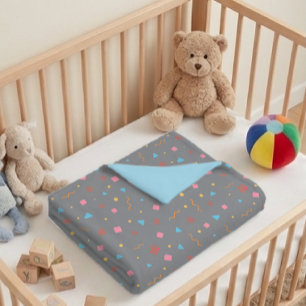 Pattern christmas geometric yellow orange grey baby blanket