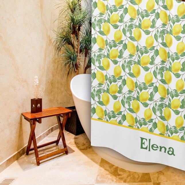 Pattern citrus yellow  green Shower Curtain (Creator Uploaded)