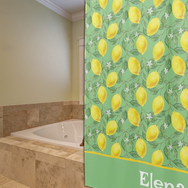 Pattern citrus yellow  green Shower Curtain (Creator Uploaded)