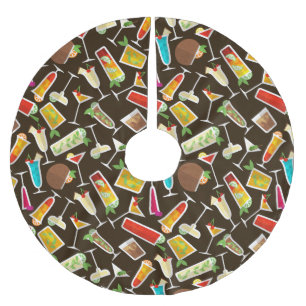 Pattern cocktail and long drink, cocktail bar brushed polyester tree skirt
