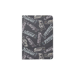 Pattern cocktail and long drink, cocktail bar passport holder