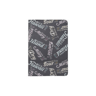 Pattern cocktail and long drink, cocktail bar passport holder