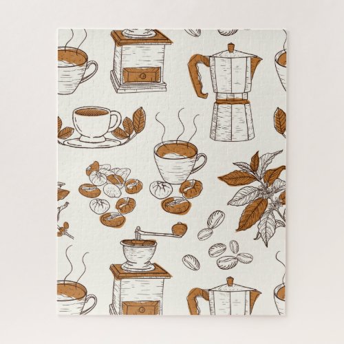 Pattern coffee and the raw materials jigsaw puzzle