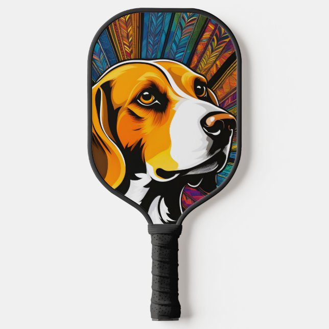 Pattern Colorful Beagle Pickleball Paddle (Front)