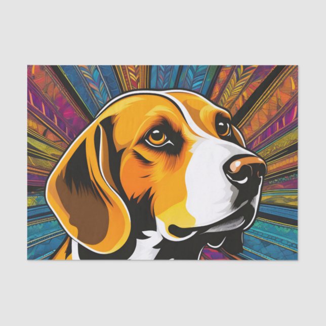 Pattern Colorful Beagle Tissue Paper (Front)