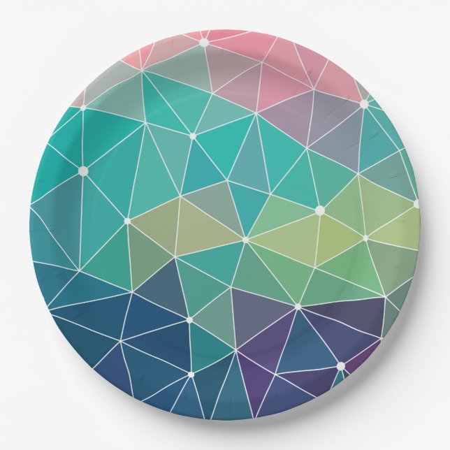Pattern Colorful Inspiration Retro Cute  Paper Plates (Front)