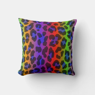 Pattern Colorful Inspiration Retro Tiger Throw Pillow