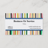 Pattern Colorful Office Manager Stripes Business Card (Back)
