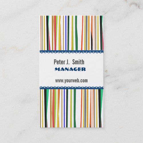 Colorful Office Manager Stripes Business Cards