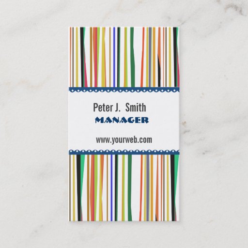 Customizable Colorful Office Manager Stripes Business Cards