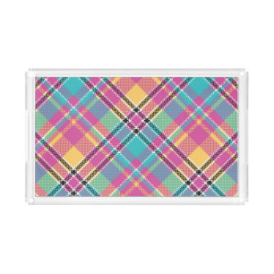 Pattern Colorfull Modern Geometric Vintage Acrylic Tray