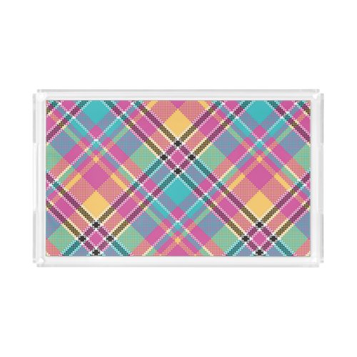 Pattern Colorfull Modern Geometric Vintage   Acrylic Tray