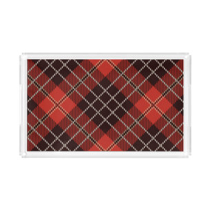 Pattern Colorfull Scottish Geometric Vintage Acrylic Tray