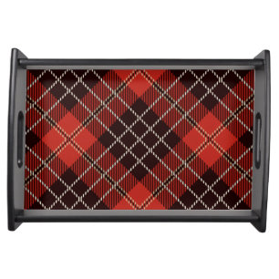 Pattern Colorfull Scottish Geometric Vintage Serving Tray