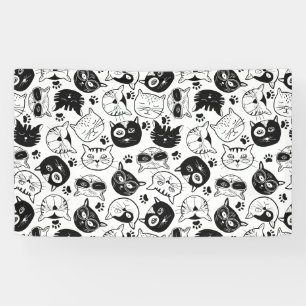 Pattern cute cat house cat, Maine Coon Banner