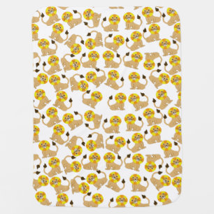 Pattern cute lion as a friend baby blanket